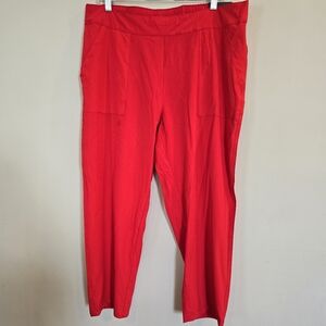 NEW‎ RAFAELLA COMFORT CROPPED PANTS WOMENS SIZE XXL TRUE RED.E63